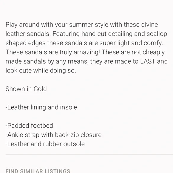 ELF Midsummer Gold Leather Sandals with Hand Cut Detailing - Picture 3 of 13